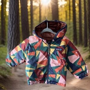 Patagonia Reversible Rust Kids Toddler 18-24 M Geometric Puffer Spring Jacket